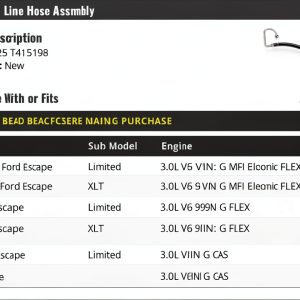 Ford Escape Air Conditioning Suction Hose Marketplace Auto Parts W0125-0