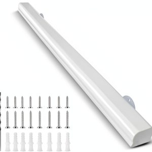 Solid Wood Stair Handrail ACQUAN 3FT White Non Slip Wall Mounted-0