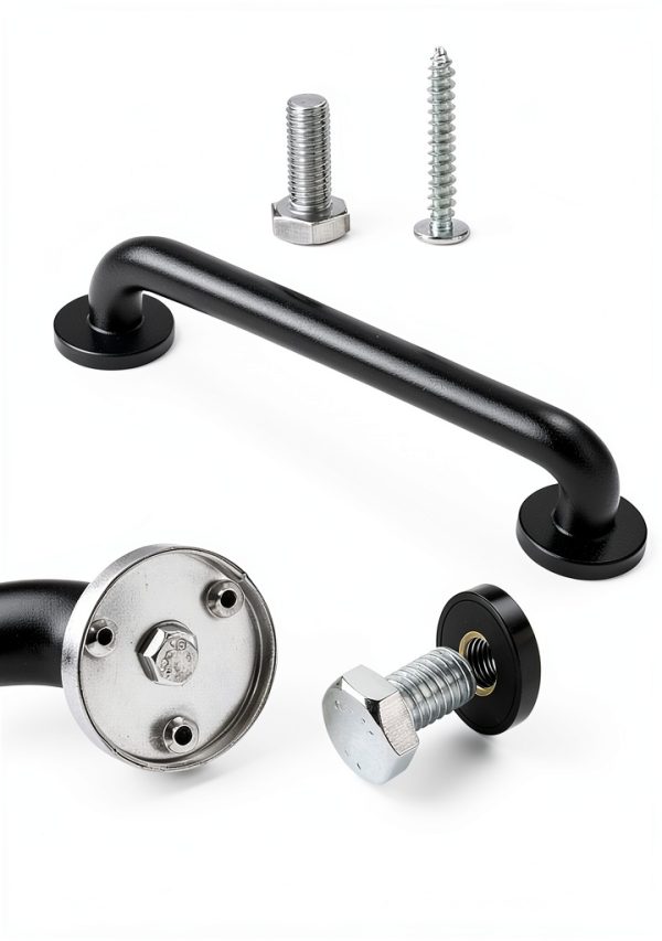 12 Inch Black 304 Steel Handrail SLYLINRY Anti‑Slip Grab Bars (2 Pack)-1