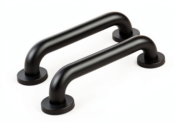 12 Inch Black 304 Steel Handrail SLYLINRY Anti‑Slip Grab Bars (2 Pack)-0