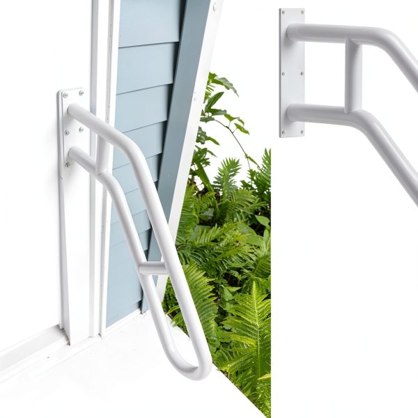 Stair Handrails Bent U-Shaped 27" Black Handrail for Steps Ironlux-3
