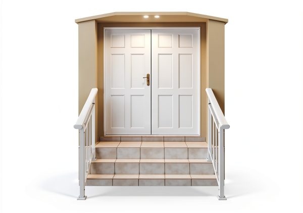Adjustable Handrails for Outdoor Steps – White Metal Stair Railing with Installation Kit, 3 Steps Handrail or Horizontal Use, Wrought Iron Hand Rails for Outdoor Steps-3