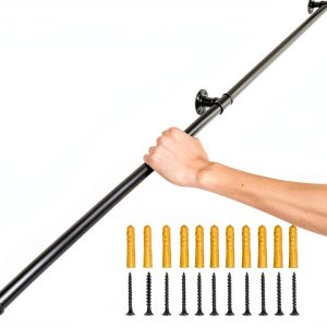 VEVOR Pipe Stair Handrail 6FT Industrial Steel with Wall Mount Support-0