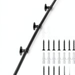 Handrail Indoor Stairs 16ft Matte Black Industrial Iron Pipe by Senmit-0