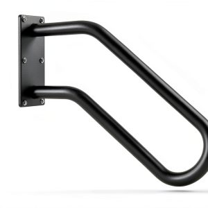 Hand Rails for Outdoor 1-2 Steps, Indoor Stairs, Bathroom, Wall Mount Non-Slip U-Shape Stair Hand Railing Black 1 Pack-0