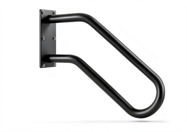 Hand Rails for Outdoor 1-2 Steps, Indoor Stairs, Bathroom, Wall Mount Non-Slip U-Shape Stair Hand Railing Black 1 Pack-0