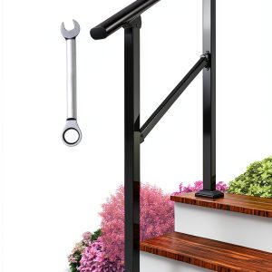 Handrail 3 Step Matte Black Outdoor Wrought Iron Kit by Arti-Life-0