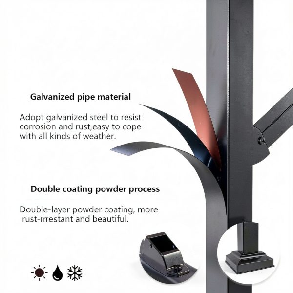 Handrail 3 Step Matte Black Outdoor Wrought Iron Kit by Arti-Life-2