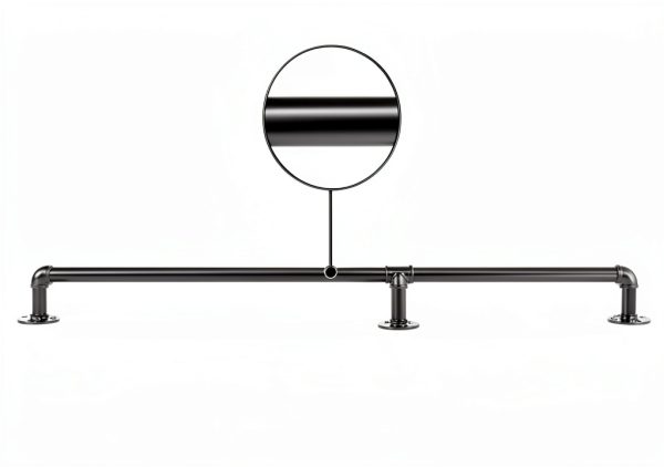 VEVOR Pipe Stair Handrail 6FT Industrial Steel with Wall Mount Support-7