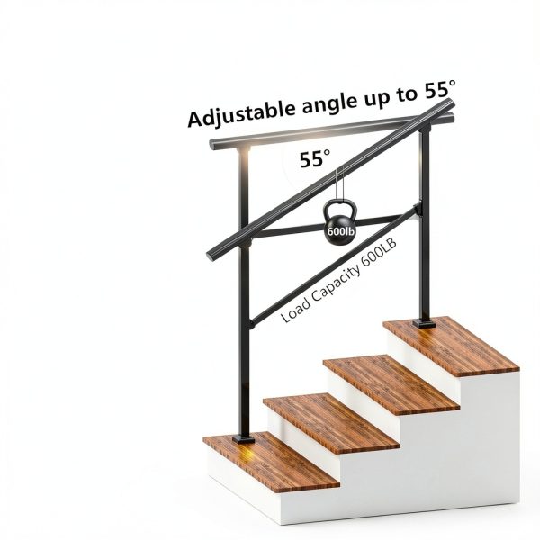 Handrail 3 Step Matte Black Outdoor Wrought Iron Kit by Arti-Life-3